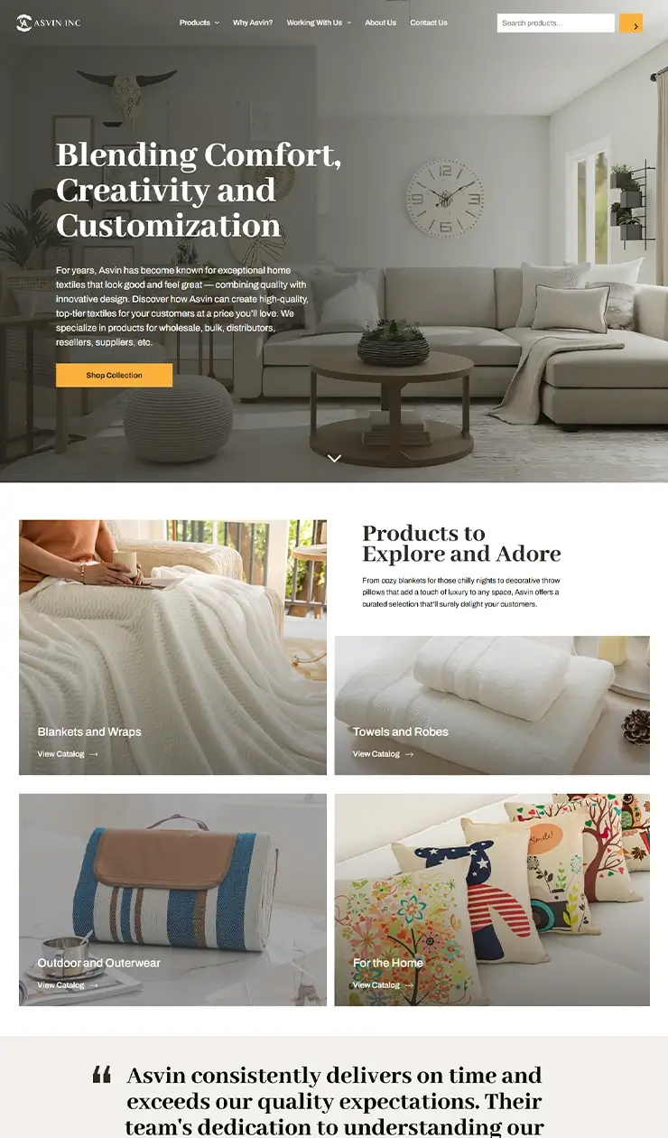 ASV 家居纺织品类外贸官网