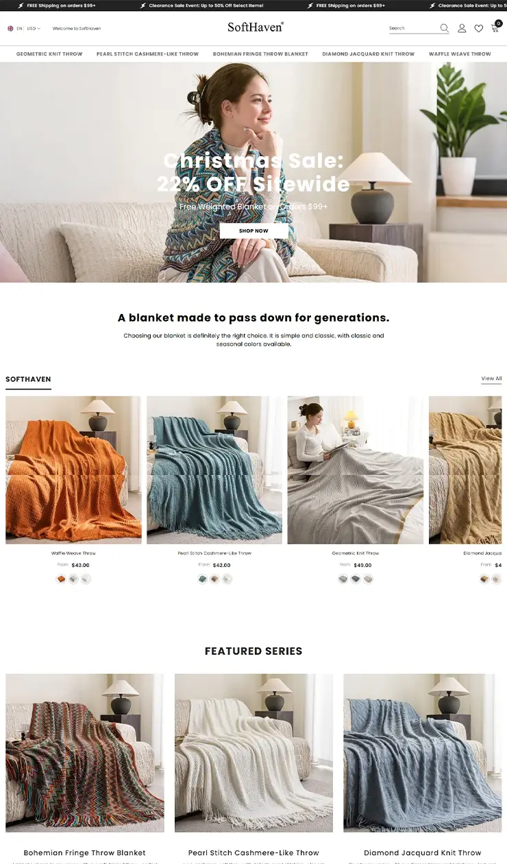 SH 家居纺织品电商网站